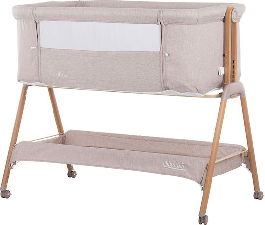 Chipolino Cradle Sweet Dreams with Mattress, Side Opening, and Wheels Mocca