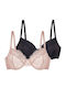 Dorina Minimizer Minimizer Bra without Padding Underwire Black and pink