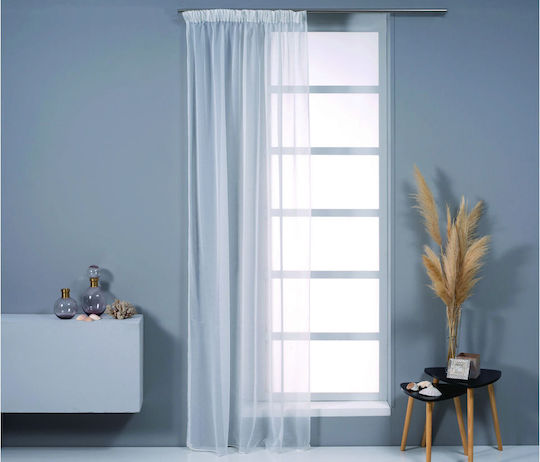 Easy Home Vorhang Fenster mit Bleistiftfalten Bianca Ecru 270x140cm