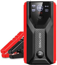 Andowl Tragbar Autobatterie-Starter 12V mit Power Bank / USB / Φακό