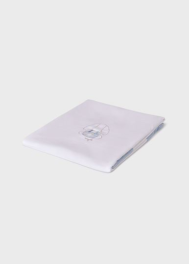 Mayoral Blanket Nursery Swaddling Blankets Cotton Light Blue Sky Blue 82x92cm