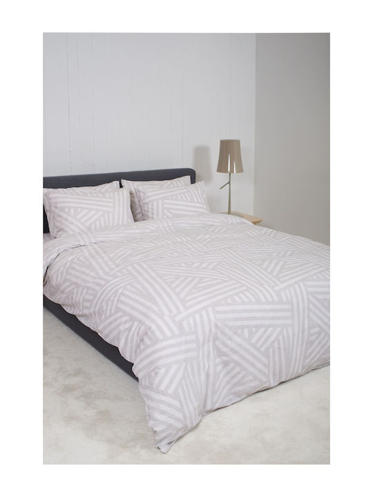 Viokarpet Bettbezug-Set Baumwolle Einzelbett mit Kissenbezug 165x245 Home Nordic 854 Grey