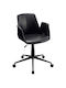 Polihome Stuhl Büro mit Armen Time 162736679 Black Velvet-Black Metal