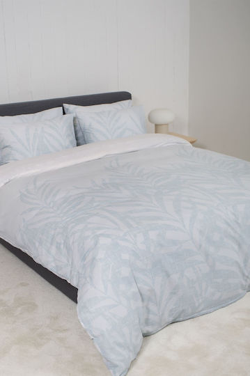 Viokarpet Duvet Cover Set Cotton Queen with 2 Pillowcases 225x245 Home Nordic 851 Duck Egg