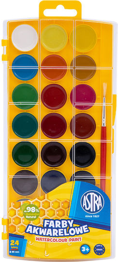 Astra Set of Watercolours Multicolored with Brush 24pcs