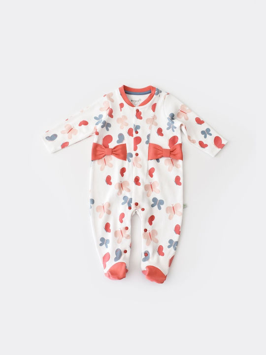 Biorganic Wild Flowers Baby Bodysuit coral