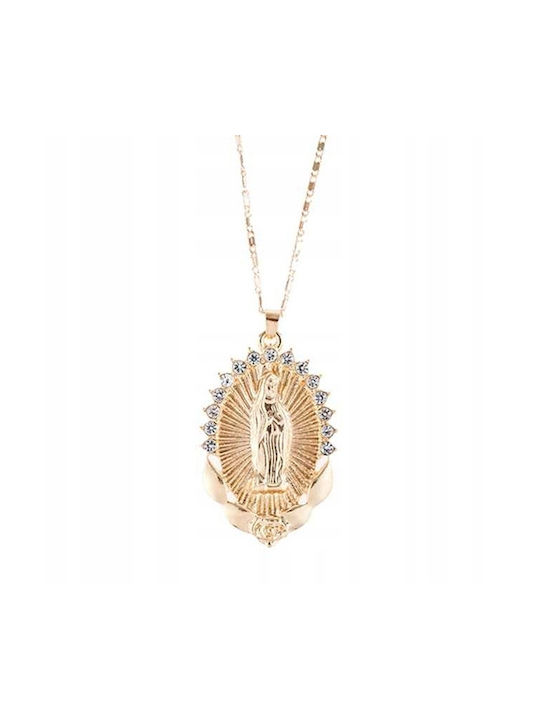Mary Mother Of God Медальон Αμυλέτα Επιχρυσωμένο