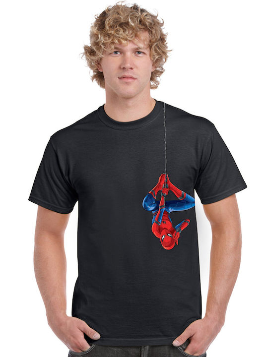Pegasus Spiderman T-shirt Μαύρο Βαμβακερό