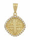 Mertzios.gr Charm Talisman Konstantin mit Steinen aus 14K Gold mit Zirkon