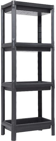 ArtPlast Επιδαπέδια Ραφιέρα Μπάνιου Πλαστική 38x23x100cm Μαύρη
