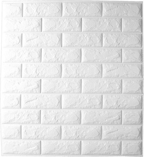 3D Wall Panels Foam Self-Adhesive White White 77x77x1cm