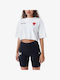 New Era Chicago Bulls Women's Crop T-shirt White