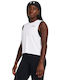 Under Armour Women's Athletic Crop Top Sleeveless White