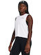 Under Armour Damen Sportliches Crop Top Ärmellos Weiß