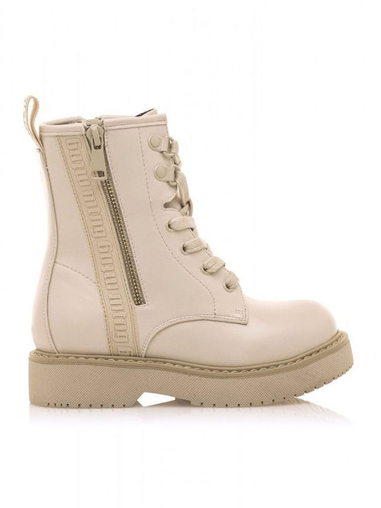 Kids Boots with Zipper Ecru