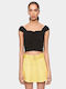 Pepe Jeans Denim Skirt in Yellow color