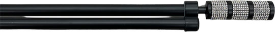 My Home Luxury Metallic Curtain Pole Single Φ19mm 200cm Black Checkmate