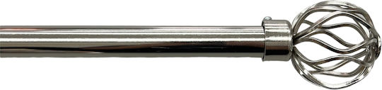 My Home Luxury Metallic Curtain Pole Single Φ28mm 310cm Silver Matt