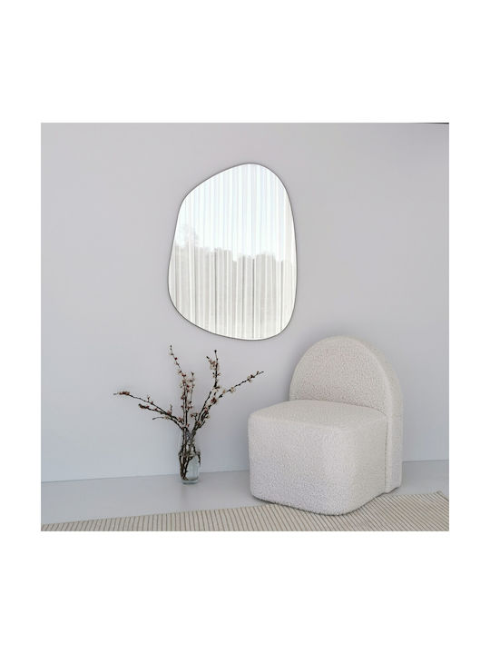 Aberto Design Amorphous Като Огледало за Стена с Бял Дърво Рамка 90x70см 1бр