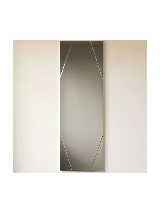 Aberto Design Wandspiegel mit Gray Hölzernes Rahmen 105x35cm 1Stück