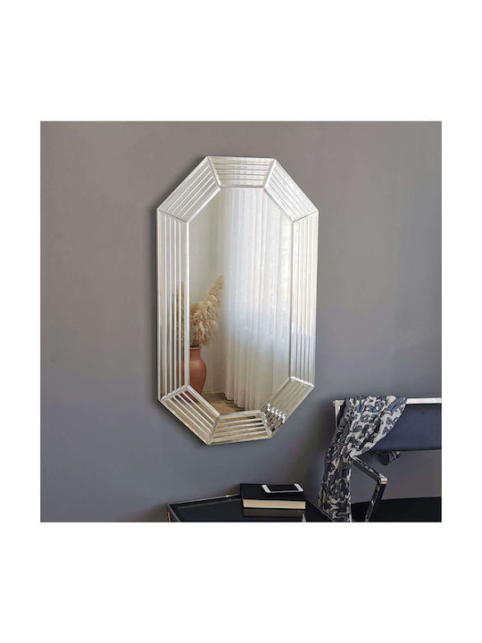 Aberto Design Като Огледало за Стена с Сив Дърво Рамка 100x60см 1бр