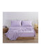 Nef-Nef Homeware Bettlaken Super-Doppel mit Gummiband 160x200+30cm. Basic Lavender