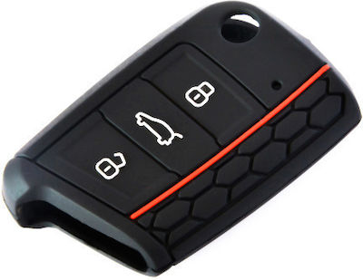 Car Key Cover Case made of with 3 Buttons for VW / Skoda