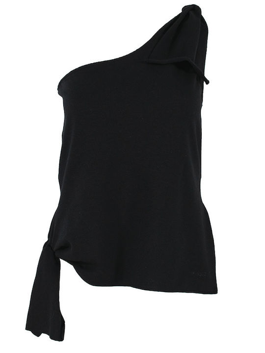 Pinko pentru Femei de Vară Bluză din Bumbac Fără mâneci Neagră
