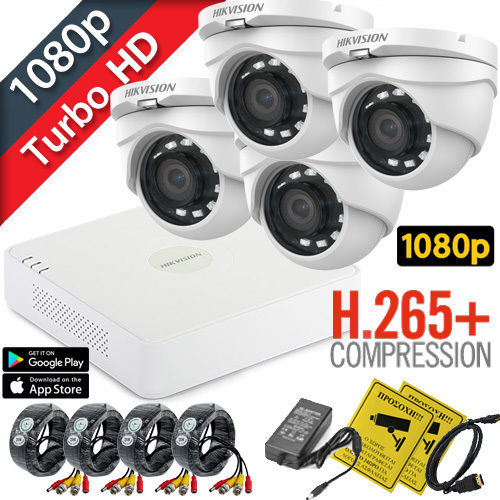 Hikvision Sistem de Supraveghere DS-7104HGHI-K1 S 4 Camere Camere Supraveghere video 1080p cu Recorder DVR