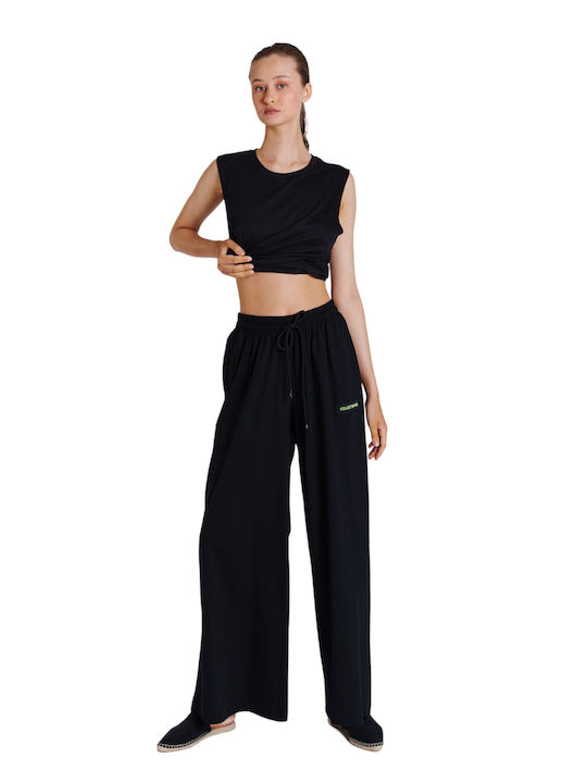 Collectiva Noir Women's Fabric Trousers Black