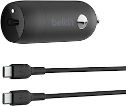 Belkin Încărcător Auto Maro Încărcare Rapidă cu Porturi: 1xUSB 1xType-C împreună cu Cablu Tip-C