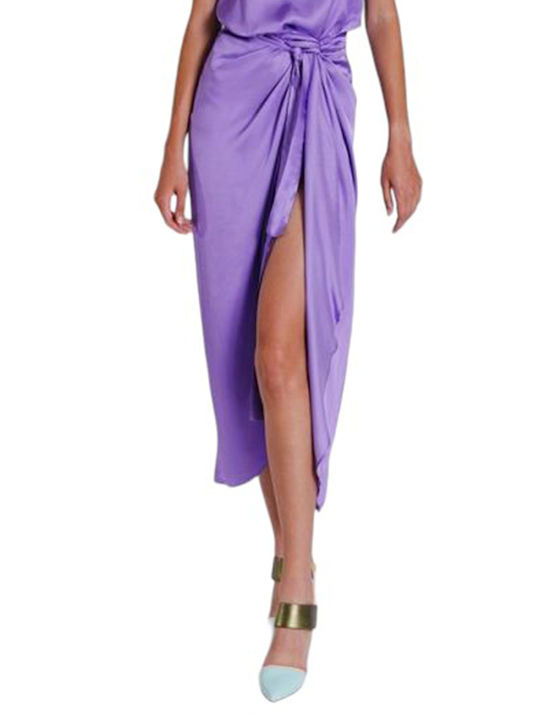 Collectiva Noir Midi Skirt in Purple color