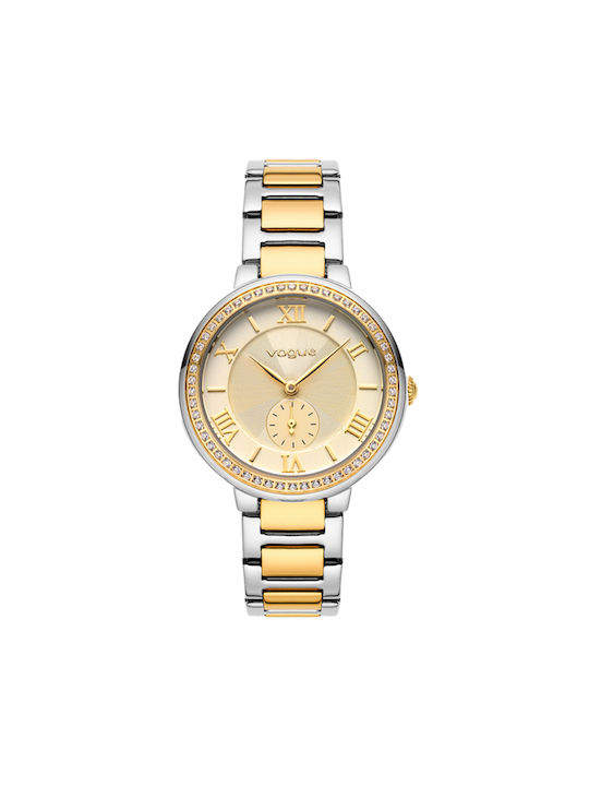 Vogue Watch with Yellow Metal Bracelet