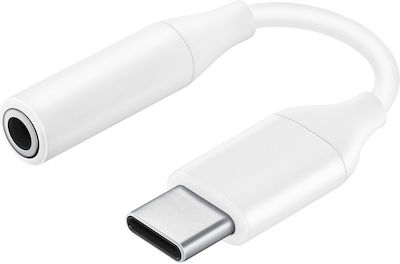 Samsung Μετατροπέας USB-C male σε 3.5mm female Λευκό (EE-UC10JUWEGWW-BULK)