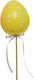 Dekoratives Oster-Punkte-Plastikei auf Stiel Gelb 12x15x60cm 306.007.0079.14