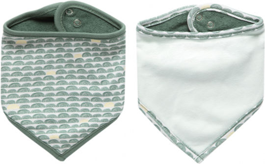 Luma Βabycare Bandana Fabric with Button Green 2pcs