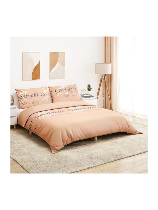 vidaXL Bettbezug-Set Baumwolle Einzelbett mit Kissenbezug 140x200 Pink