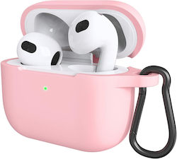 Coolyer Hülle Kunststoff mit Haken in Rosa Farbe für Apple AirPods Pro