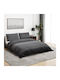 vidaXL Комплект Плик за Завивка Памучен Кинг Сайз с 2 Калъфки 260x220 Dark Grey