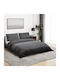 vidaXL Duvet Cover Set Cotton Queen with 2 Pillowcases 225x220 Dark Grey