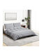 vidaXL Duvet Cover Set Cotton Queen with 2 Pillowcases 220x240 Grey