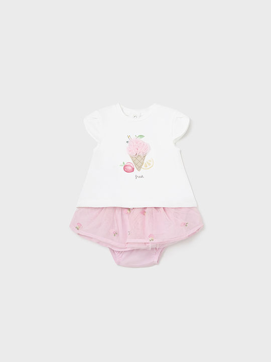 Mayoral Set de haine pentru copii cu fustă Vara 2buc Pink