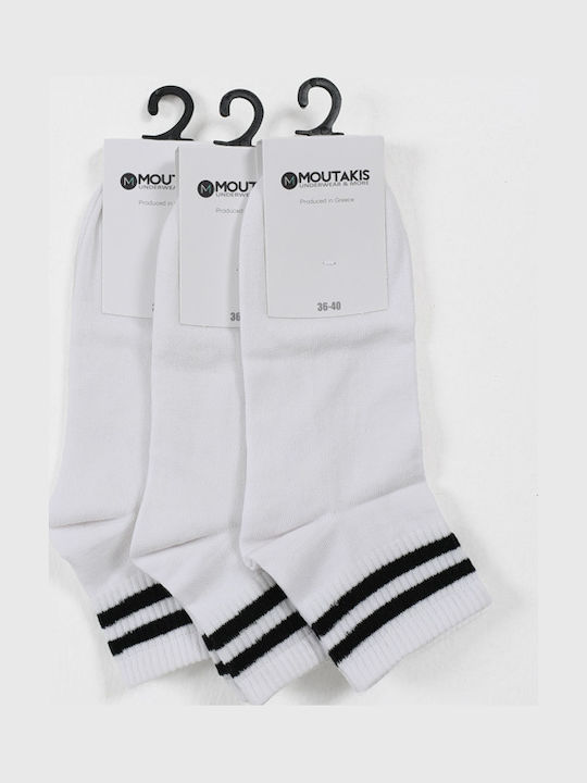 Moutakis Women's Patterned Socks White 3Pack