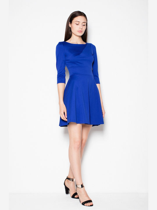 Venaton All Day 3/4 Sleeve Mini Dress Blue