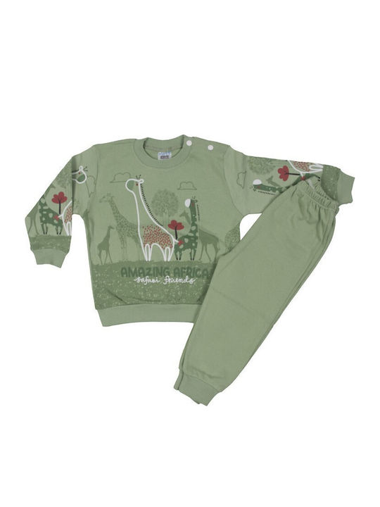 Papillon Kids Kinder Schlafanzug Winterlich Khaki