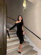 Midi Abendkleid Schwarz