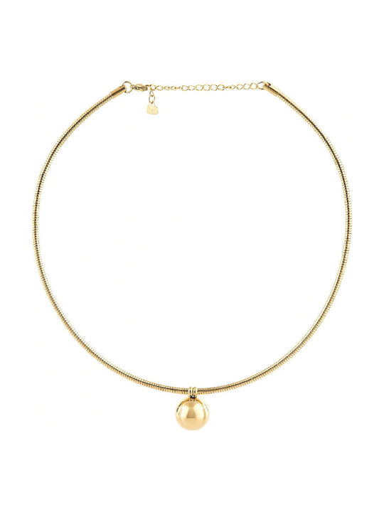 Rose Accessories Colier Din Oțel Plăcut Cu Aur