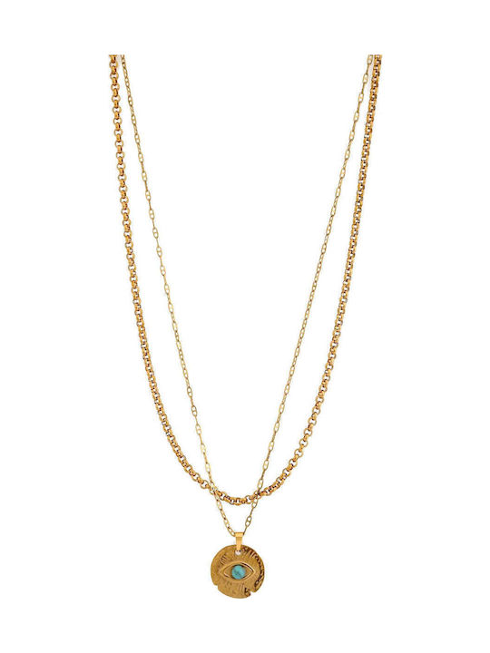 Achilleas Accessories Doppelter Hellblaue Halskette