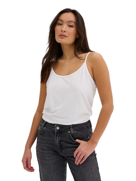 Women's Summer Blouse with Straps White