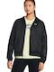 Women's Running Short Sports Jacket Windproof for Winter Black/White